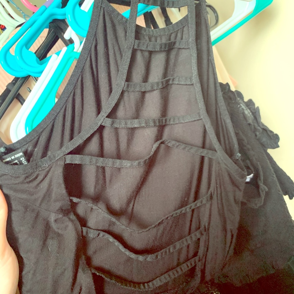 Caged Back Crop Top